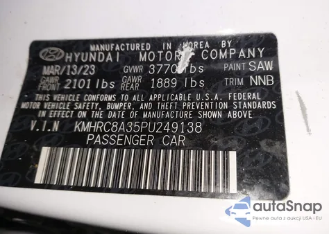 2023 Hyundai Venue Sel z USA, uszkodzony, nr VIN KMHRC8A35PU249138